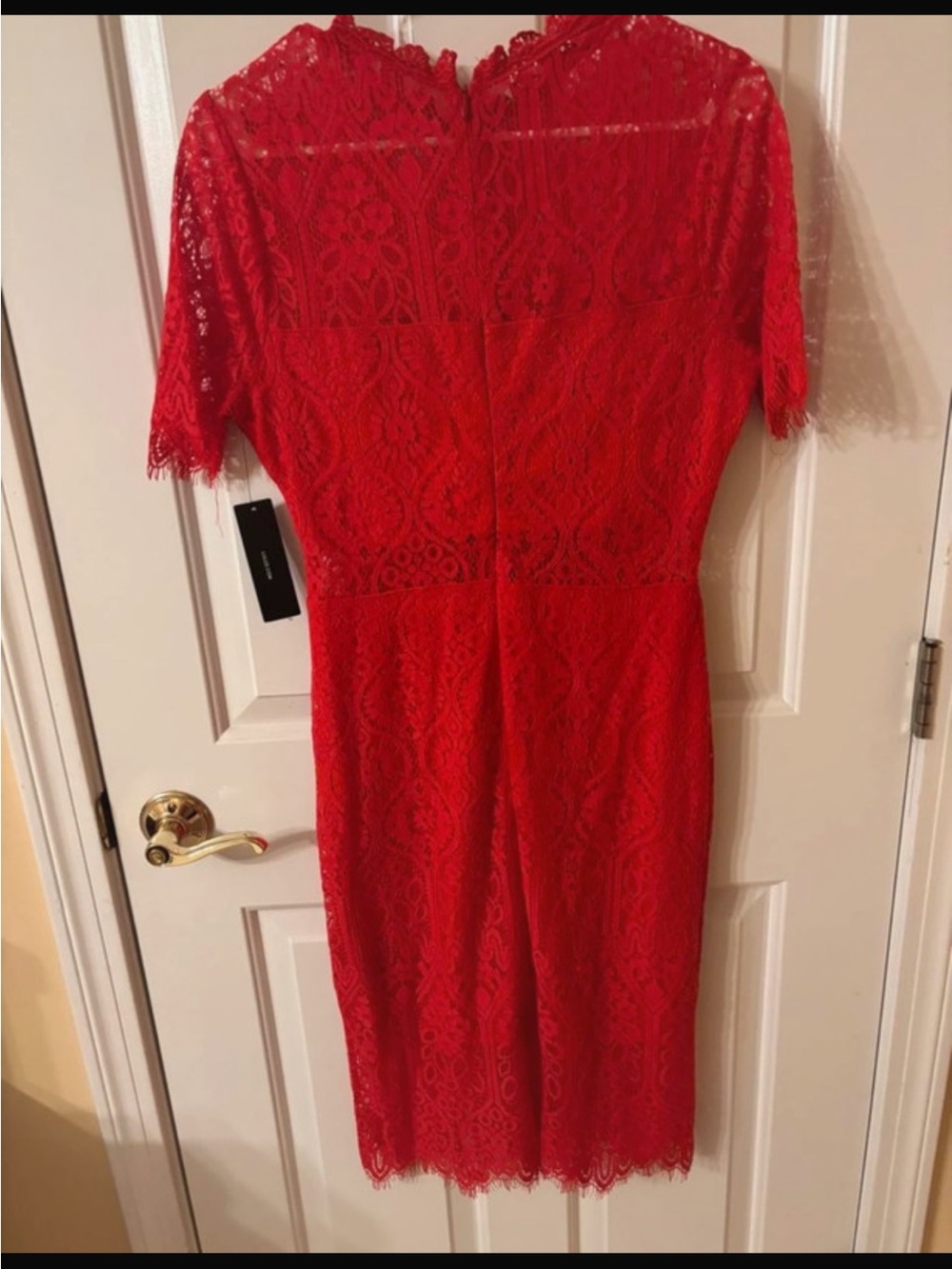 Red Lace Sheath Dress - Elegant Women's Cocktail Dress